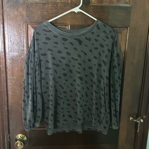 Clare V Leopard Print Blouse
